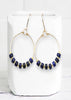 Gold Hoops with Lapis Lazuli Gemstones